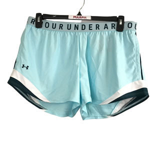 Under Armour Womens Breeze Blue White Play Up 3.0 Tri Color Short Pants Size XL